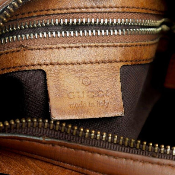 Large Brown Gucci Leather Horsebit Hobo Bag. Single Brown Leather Strap - Picture 8 of 9